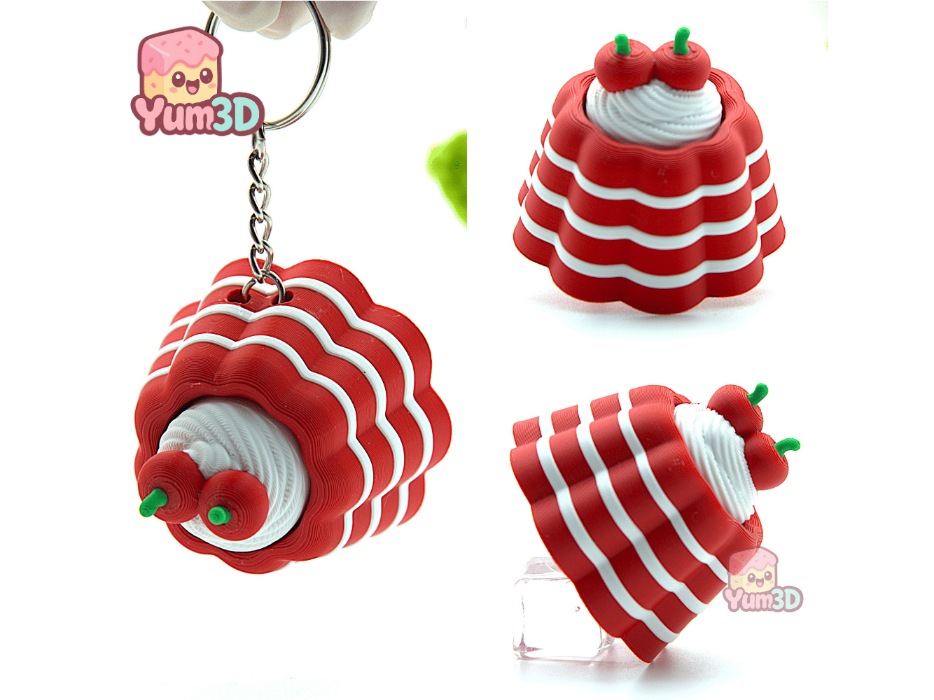 👌 Yum3D Cute Yummy Jello Fidget Clicker Keychain - Cute Backpack